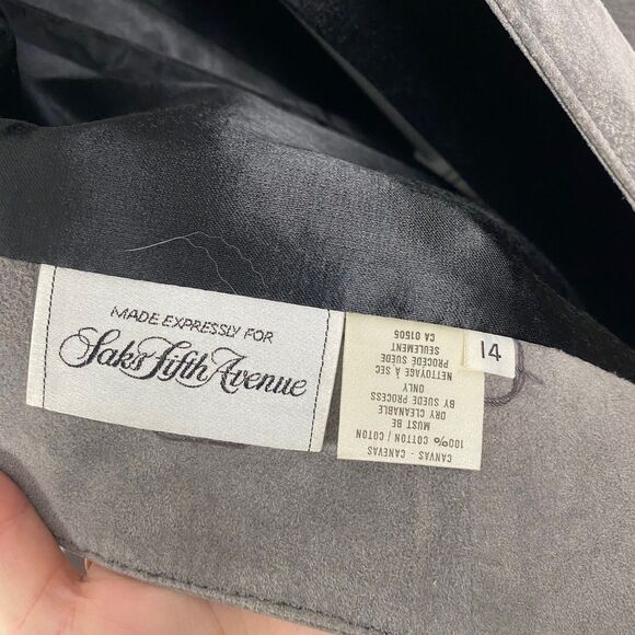 Saks Fifth Avenue Vintage Suede Leather Penny Lane Trench Coat Made in Canada L - Picture 11 of 11